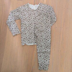 Rylee + Cru Holiday Pajama Set Green Floral